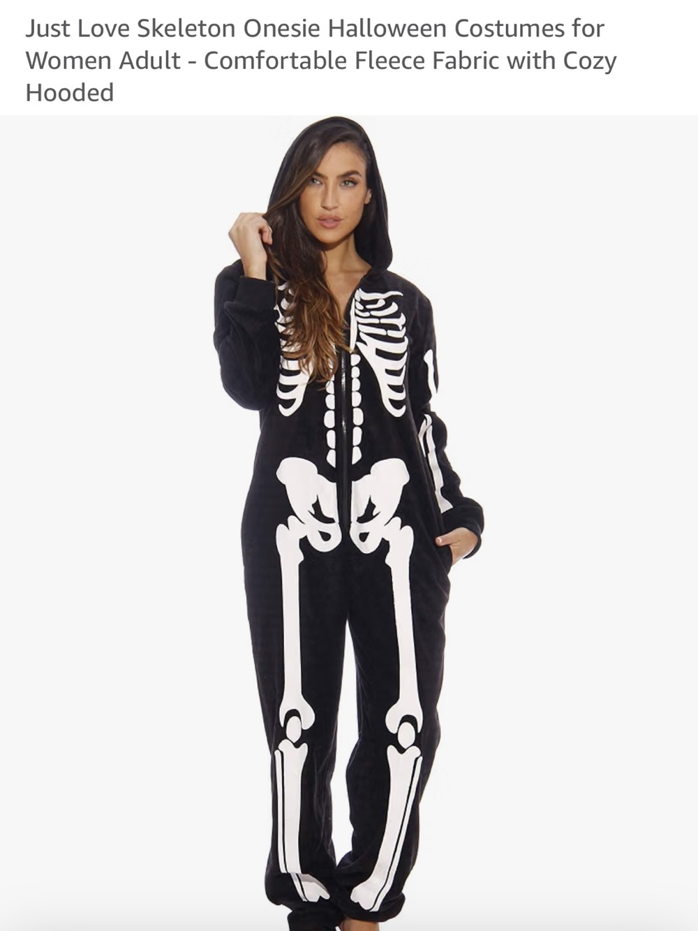 Just Love Black & White Skeleton Hooded Onesie